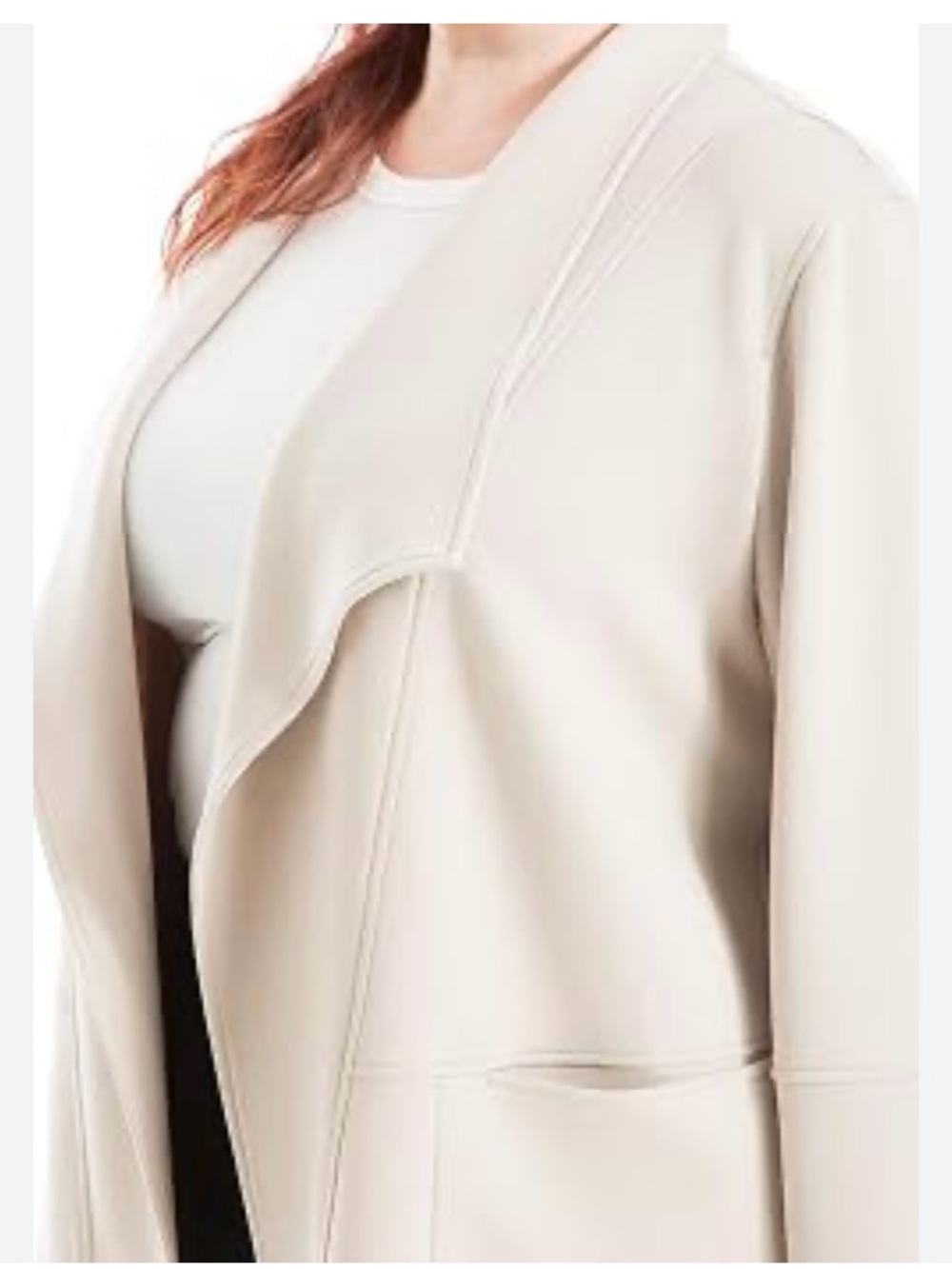 Max studio scuba drape collar jacket